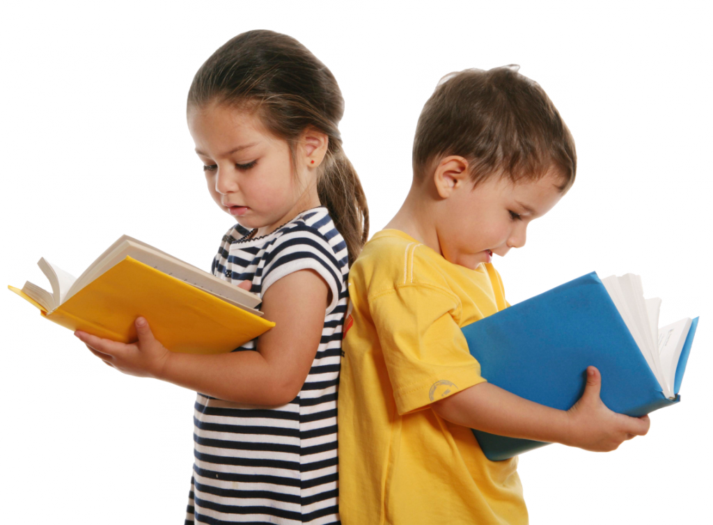 niños con libros