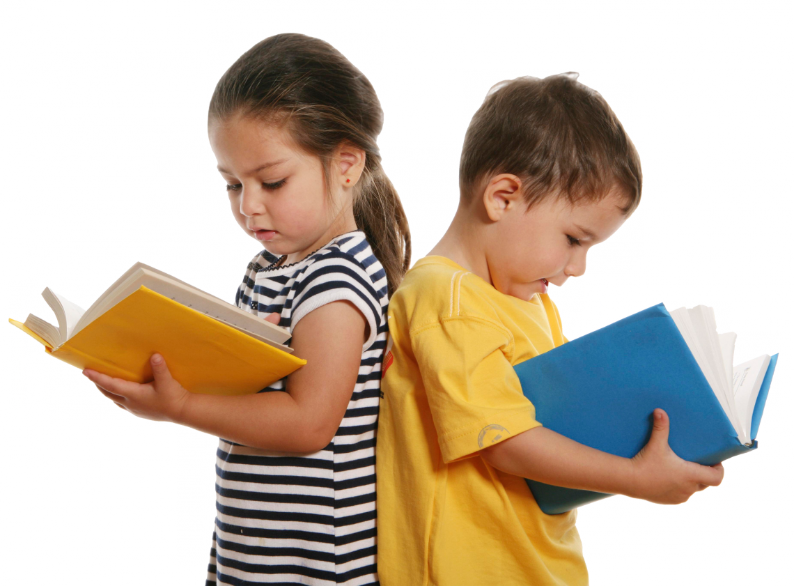 niños con libros