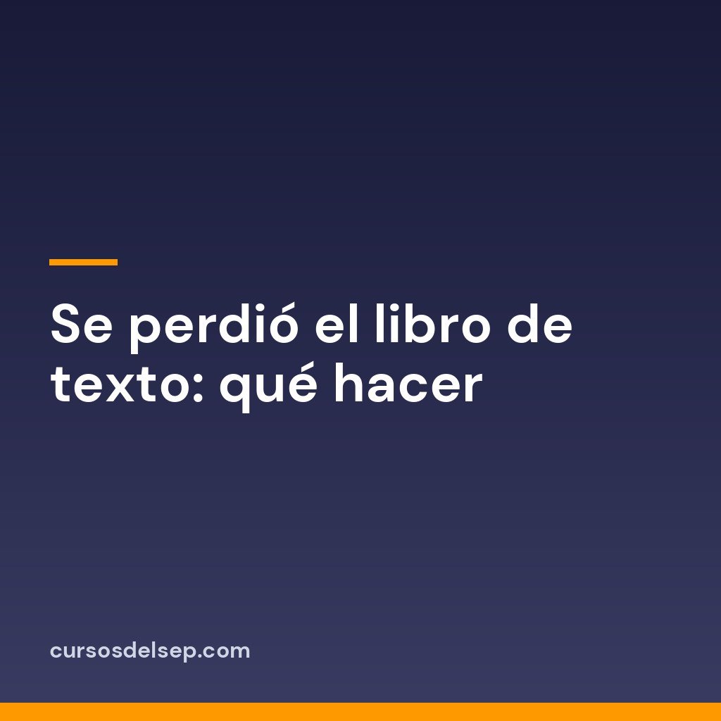Se perdió el libro de texto: qué hacer
